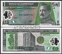 Гватемала 1 кетцаль 2012 год. Полимерная. ПРЕСС. UNC