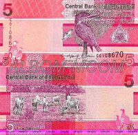 Гамбия 5 даласи 2023 год. UNC