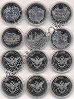 Российско-американская компания. 500 рублей. Набор 6 монет. 2013-2014 год. Отчеканены на королевском голландском монетном дворе. Тираж 1000 штук. UNC.
