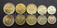 Индонезия набор 5 монет 1992-2003 год. 50, 100, 500, 500 и 1000 рупий. XF- UNC