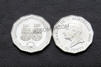 Австралия 50 центов 2024г 50 лет Национальному комитету по празднованию дня аборигенов и островитян. UNC
