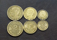 Франция набор 3 монеты 1931-1947 год. Символ страны  Марианна.
