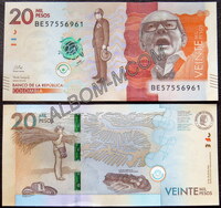 Колумбия 20000 песо 2021 (2024) год. Пресс. UNC
