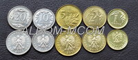 Польша набор  5 монет 20,10,5,2,1 грошей 2013-2014 год. UNC