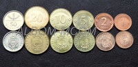 Латвия набор 6 монет 1, 2, 5, 10, 20, 50 сантимов 2007-2009 год. UNC