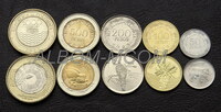 Колумбия набор 5 монет 50, 100, 200, 500, 1000 песо 2019-2023 год. UNC