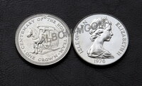Остров Мэн 1 крона 1976 год. 100 лет конной железной дороге. UNC