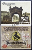 Германия Нотгельд 50 пфеннигов 1921 год Штутгарт. Пресс. UNC